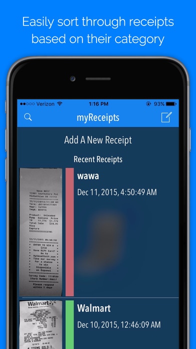 myReceipts - Personal Receipt Organizer 2.0.3 Screenshot