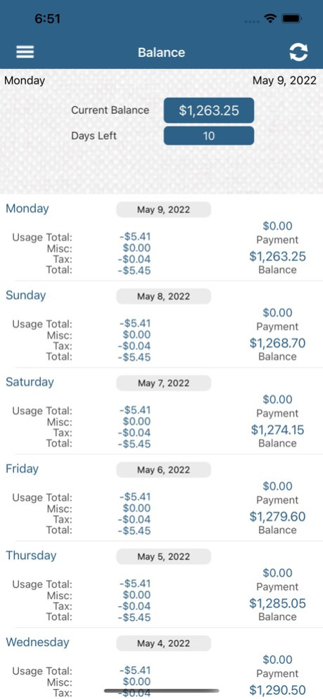 MyUsage Mobile 4.0.4 Screenshot