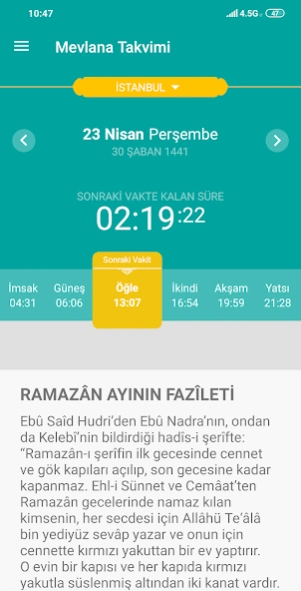 Namaz Vakti - Mevlana Takvimi 2.1.6 Screenshot