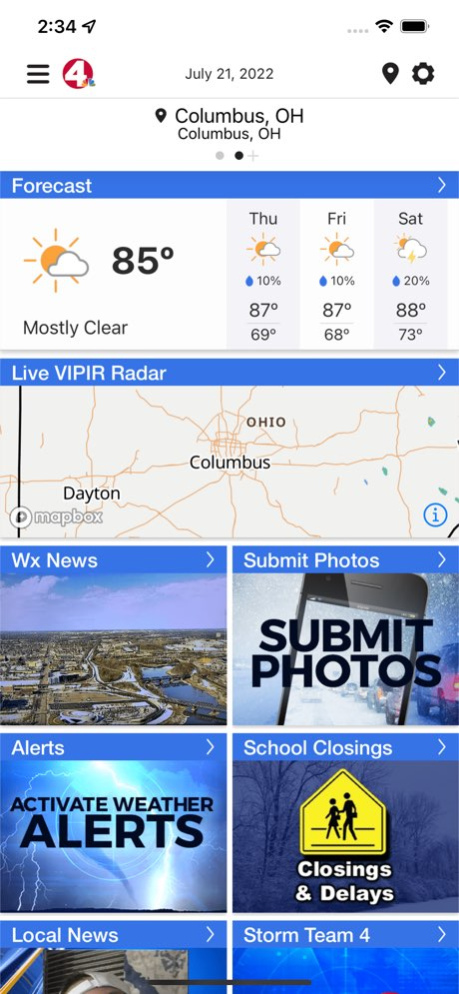 NBC4 Wx 7.1.0 Screenshot