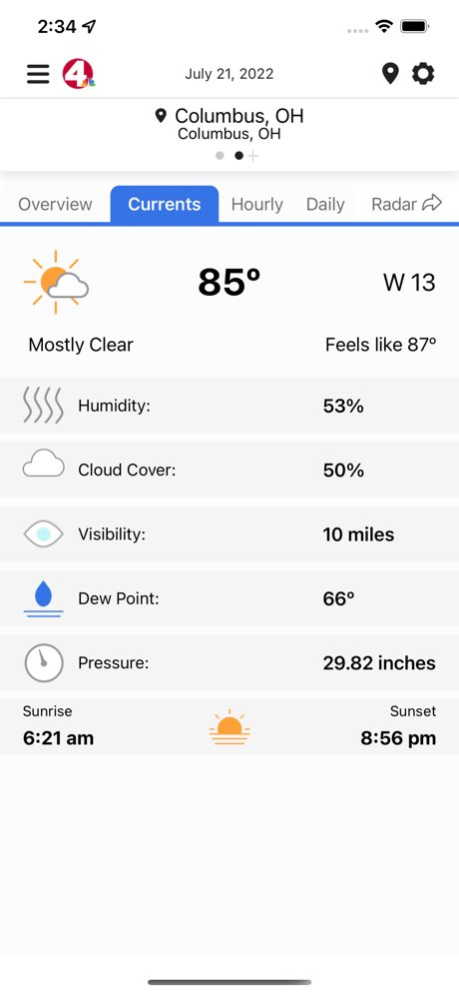 NBC4 Wx 7.1.0 Screenshot