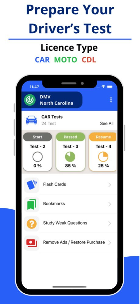 NC DMV Permit Test 3.0 Screenshot