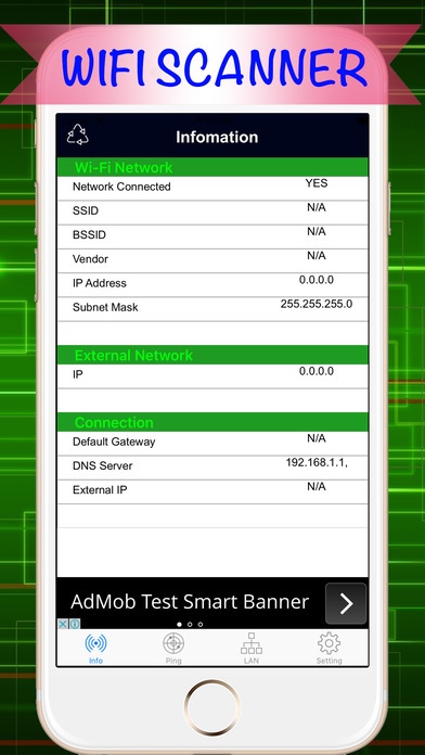 Network WIFI Scanner: Analyzer Internet Ping Tools 1.0 Screenshot