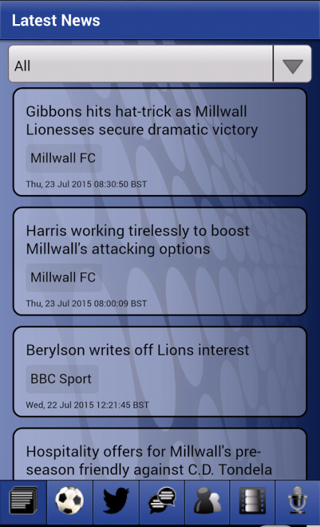 News for Millwall FC 1.2.1 Screenshot