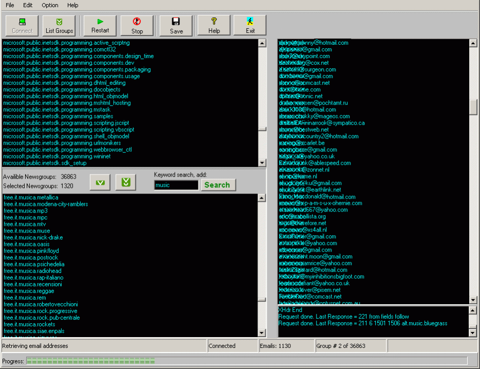 Newsgroup Email Extractor 1.4 Screenshot