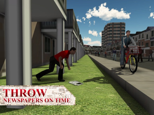 Newspaper Delivery Boy & bike ride game 1.0 Screenshot