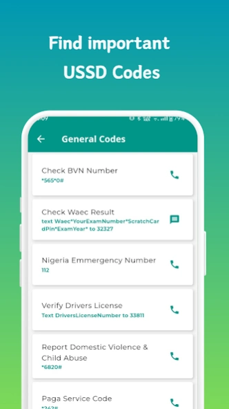 Nigerian Network and Bank Code  Screenshot