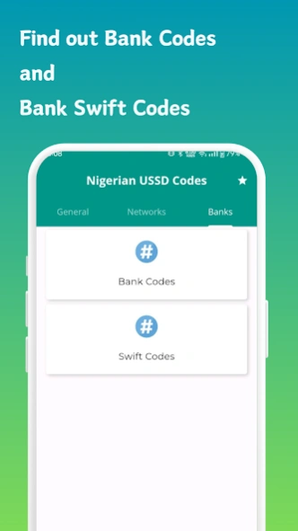 Nigerian Network and Bank Code  Screenshot