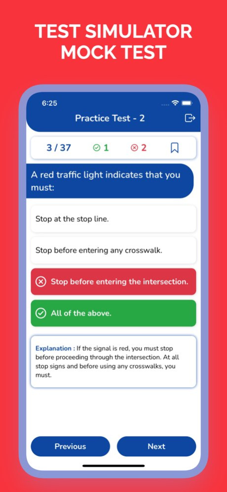 NC DMV Permit Test Practice 4.2 Screenshot