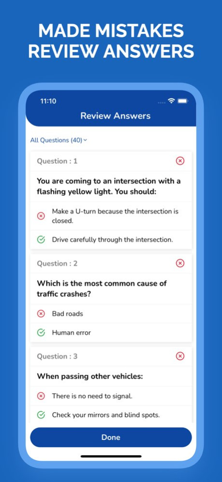 NC DMV Permit Test Practice 4.2 Screenshot