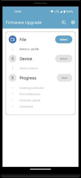 nRF Device Firmware Update 2.11.0 Screenshot