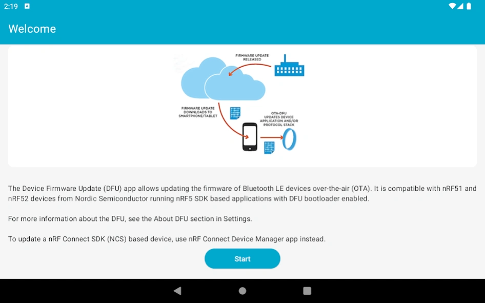 nRF Device Firmware Update 2.11.0 Screenshot