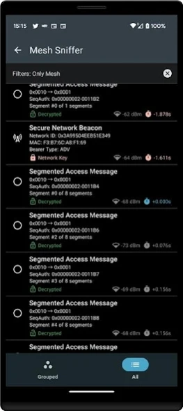 nRF Mesh Sniffer 1.0.0 Screenshot