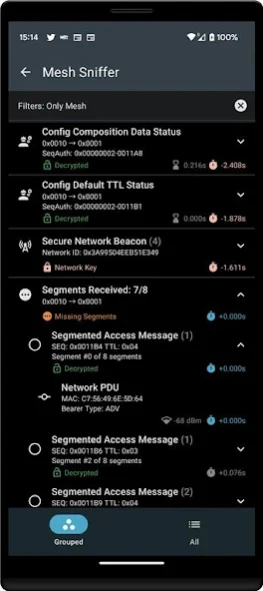 nRF Mesh Sniffer 1.0.0 Screenshot