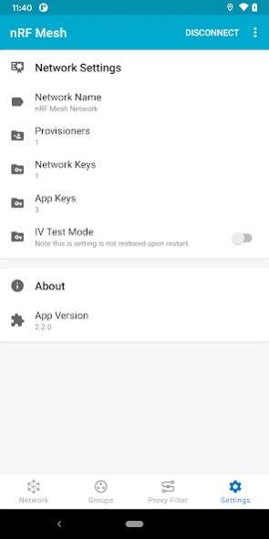 nRF Mesh 3.5.0 Screenshot