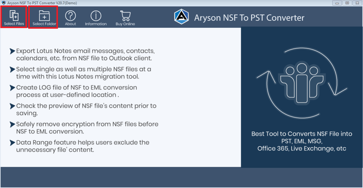 NSF to MBOX Converter 22.3 Screenshot