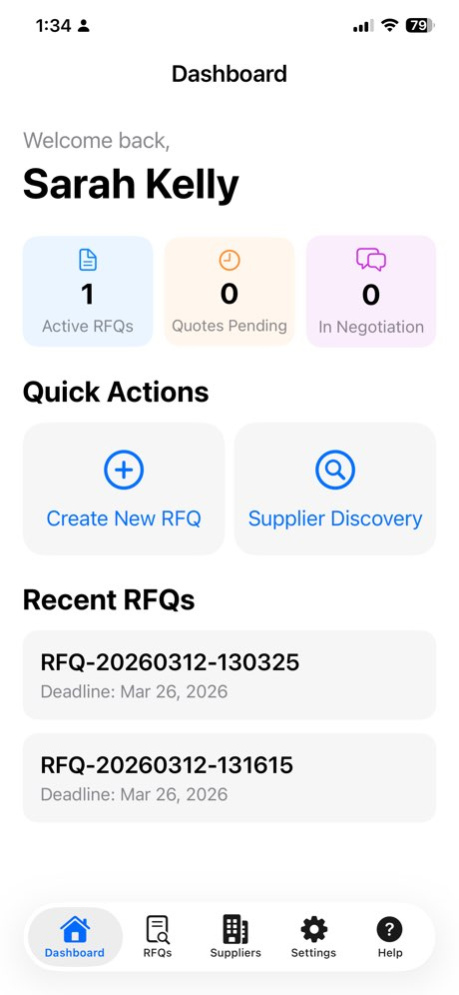 OpenRFQ – RFQ Sourcing 3.1.2 Screenshot