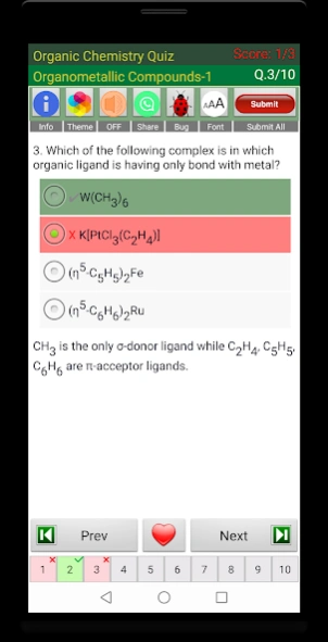 Organic Chemistry Quiz 705 Screenshot