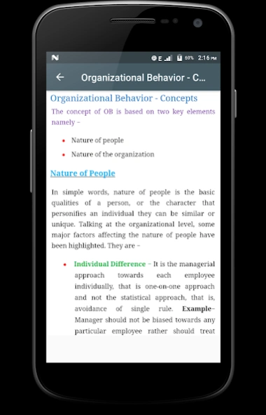 Organizational Behavior  Screenshot