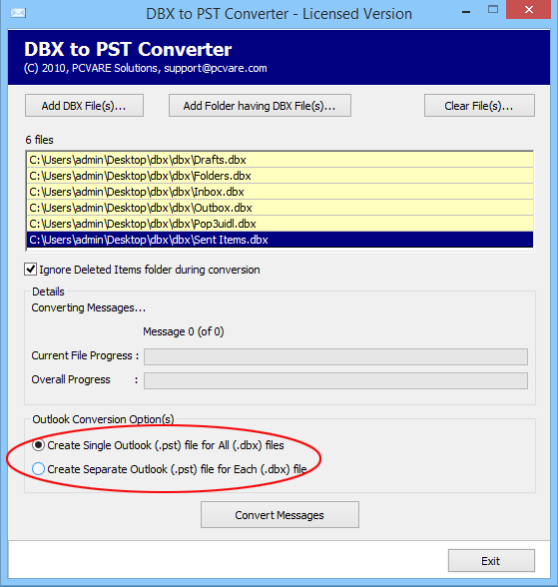 Outlook Express to PST Converter 2.0 Screenshot