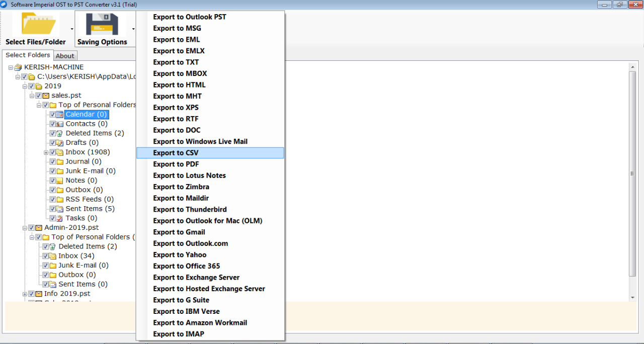 Outlook OST Email Converter Software 3.0 Screenshot