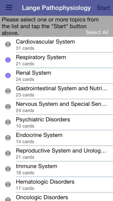 Pathophysiology Lange Flash Cards 1.2 Screenshot