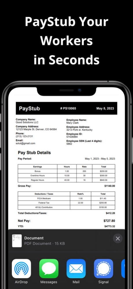PayStub Creator: PaySlip Maker 1.0.5 Screenshot