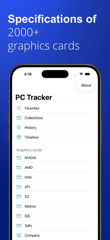 PC Tracker - CPUs & GPUs Specs 3.0.1 Screenshot