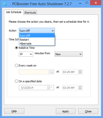 PCBooster Free Auto Shutdown 7.6.6 Screenshot