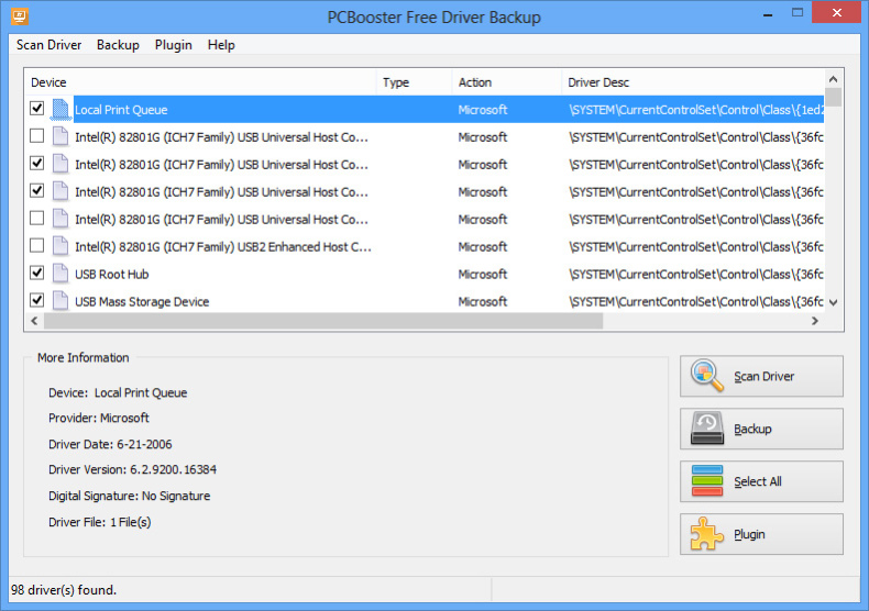 PCBooster Free Driver Backup 7.6.6 Screenshot
