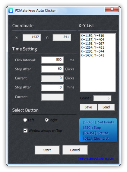 PCMate Free Auto Clicker 7.0.9 Screenshot