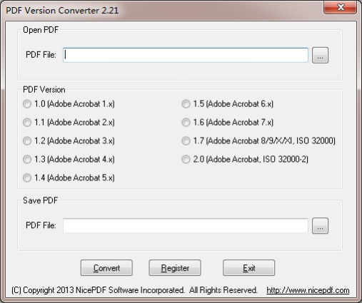 PDF Version Converter 2.21 Screenshot