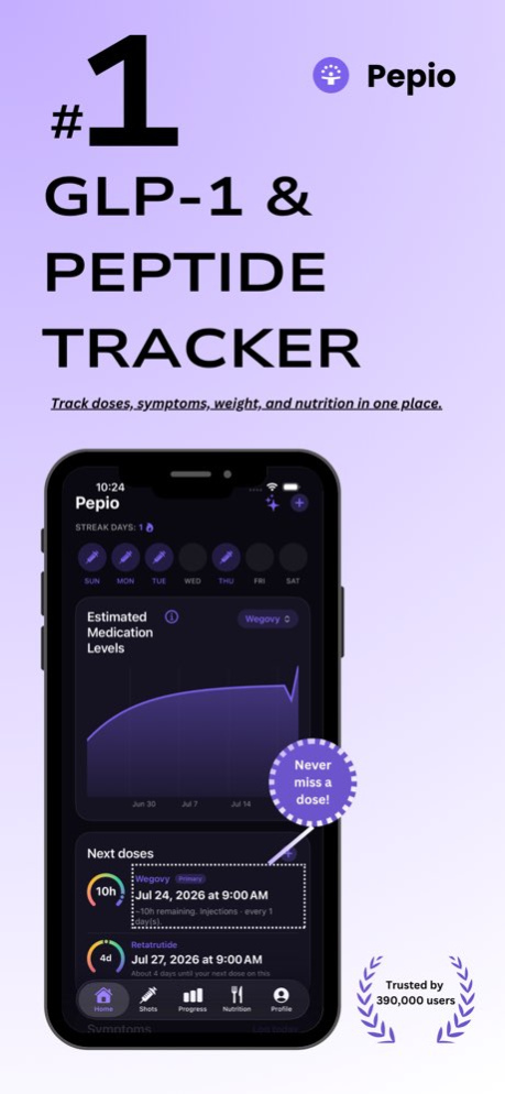 Pepio: Peptide GLP-1 Tracker 1.26 Screenshot