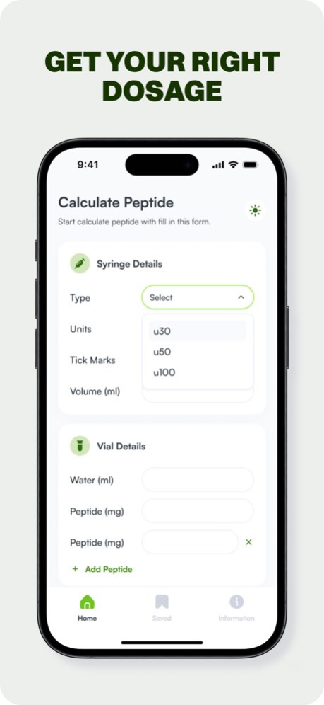 Peptide Calculator・Tracker 1.3.0 Screenshot