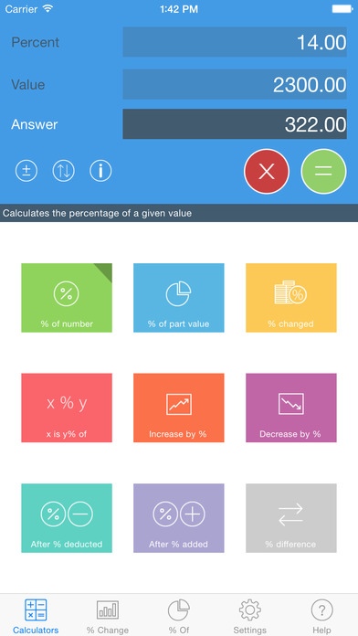 Percentages 2 - Percentage Calculator 2.1 Screenshot