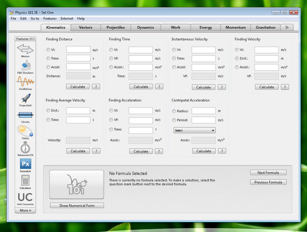 Physics 101 SE 7.5.2 Screenshot