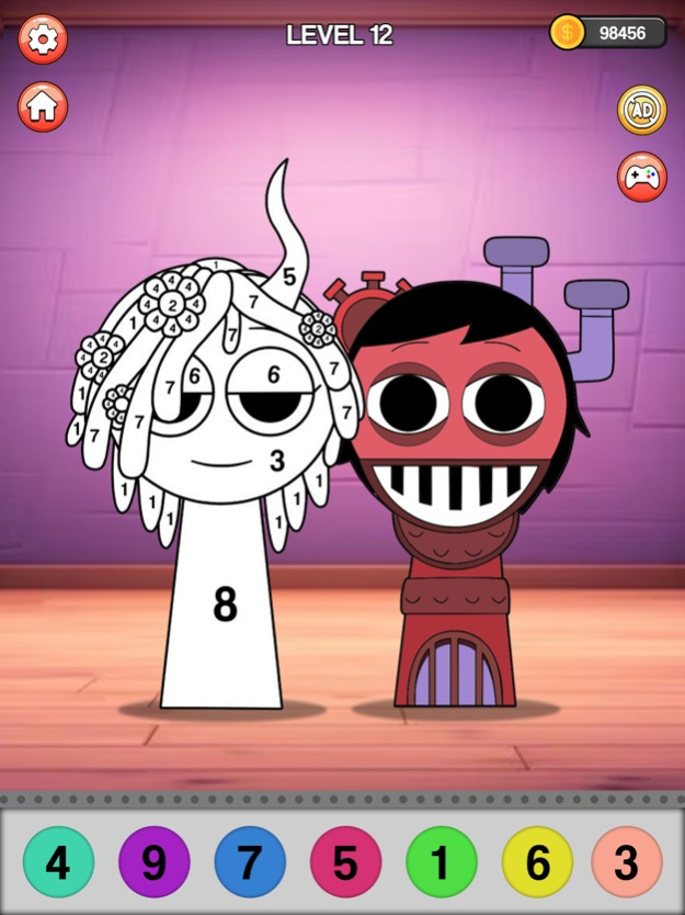 Sprunki Color by Number Paint 1.3 Screenshot