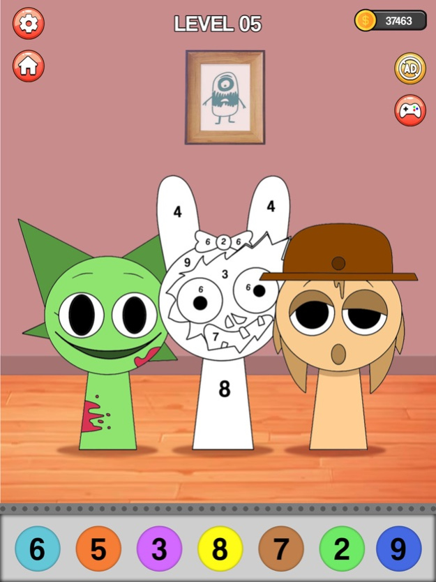 Sprunki Color by Number Paint 1.3 Screenshot