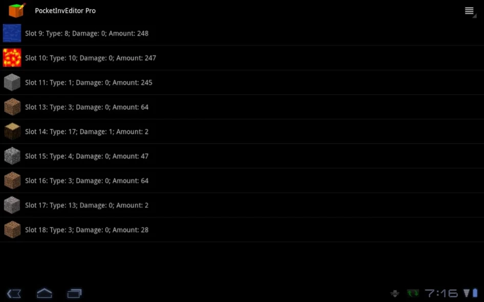 PocketInvEditor Pro 1.17 Screenshot