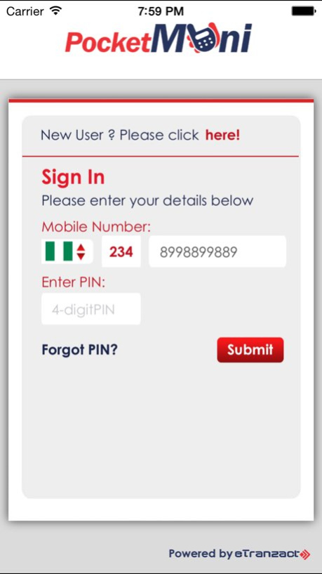 PocketMoni 3.0.1 Screenshot