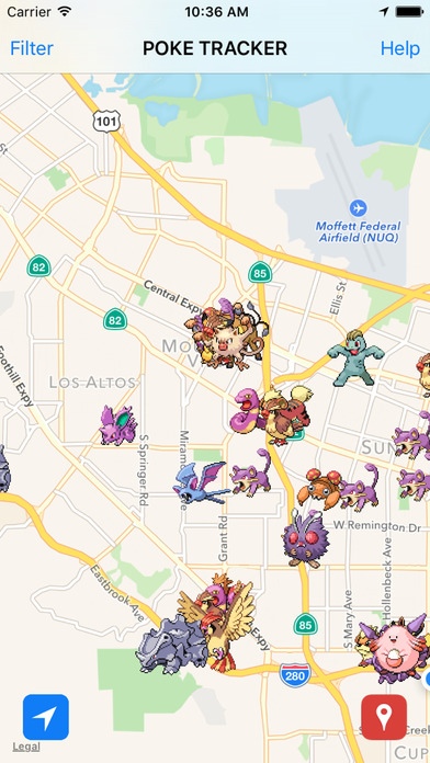 Poke Tracker Free - Radar Map Finder for Pokemon GO 1.0 Screenshot