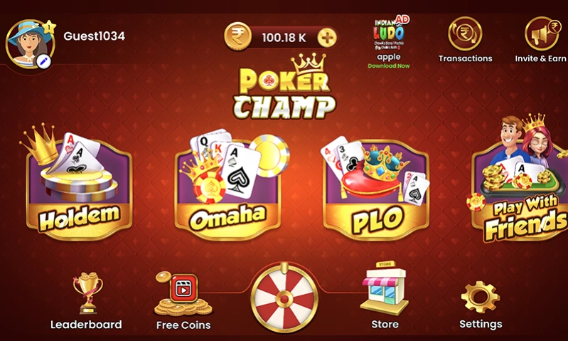 Poker Champ TexasHoldem Omaha  Screenshot