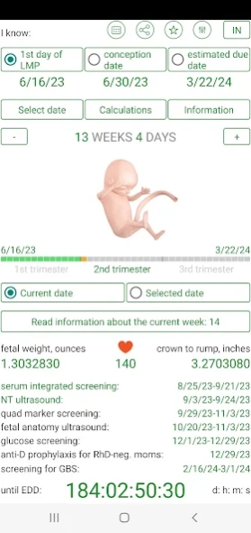 Pregnancy Calculator+Calendar 1.113 Screenshot