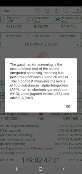 Pregnancy Calculator+Calendar 1.113 Screenshot