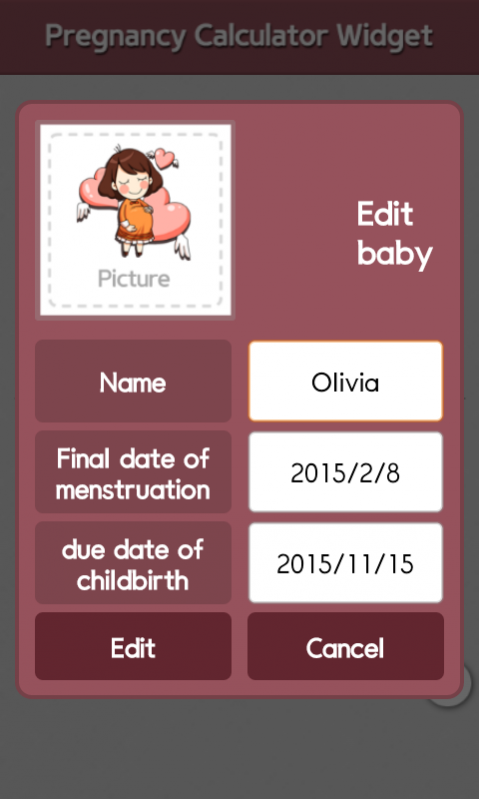 Baby Countdown Widget 2.1.2 Screenshot
