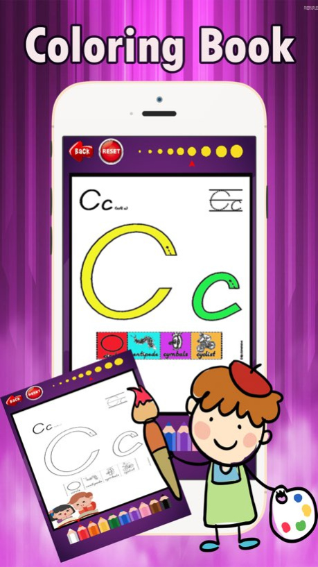 Preschool Easy Coloring Book - tracing abc coloring pages learning games free for kids and toddlers any age  Screenshot