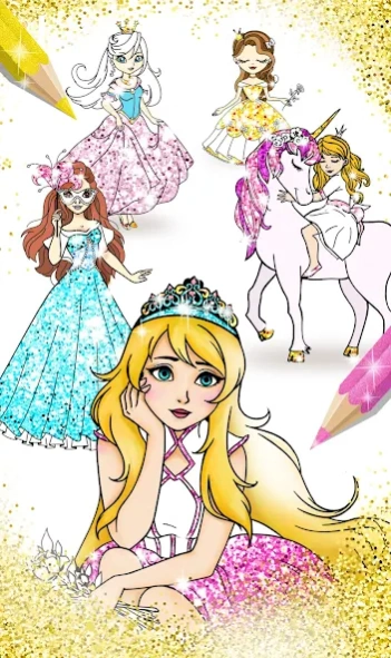 Princess Coloring Book Glitter 1.3.4 Screenshot