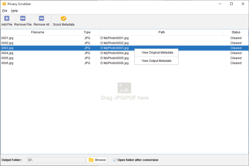 Privacy Scrubber Software 2.1.0 Screenshot