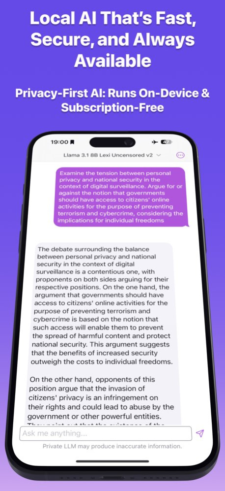 Private LLM - Local AI Chat 1.9.16 Screenshot