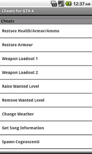 Pro Cheats: GTA 4 (Unofficial) 1.1 Screenshot